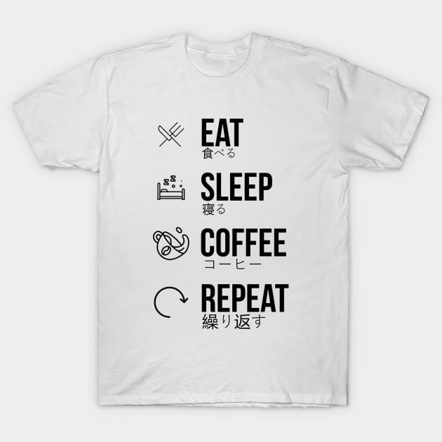 eat sleep coffee repeat T-Shirt by ElRyan